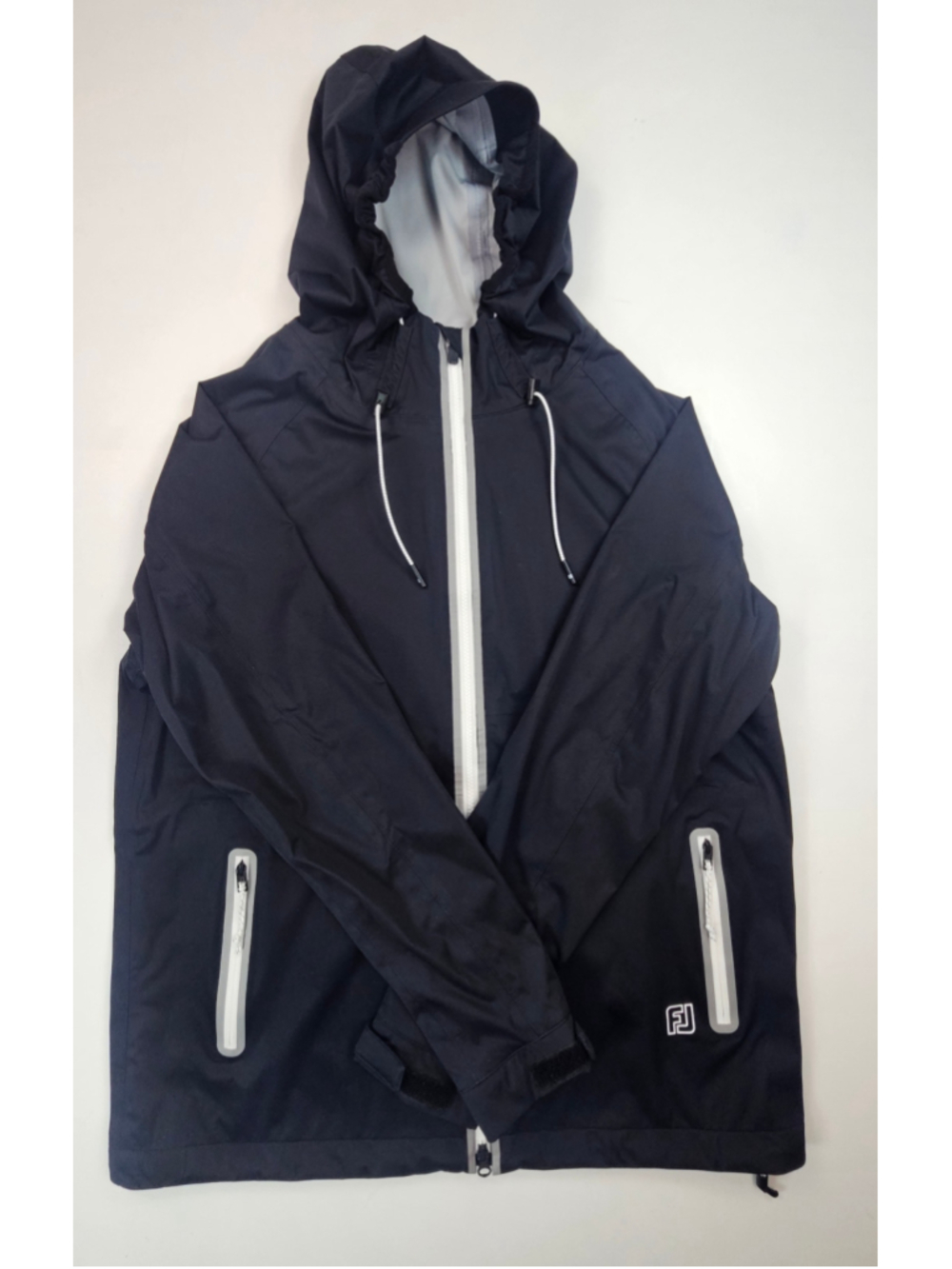 FootJoy HydroKnit Women’s Rain Jacket Medium Navy Hooded Waterproof Golf